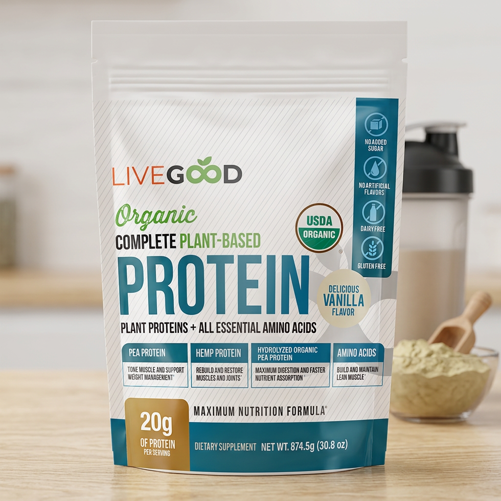 LiveGood Organic Complete Plant-Based Protein package